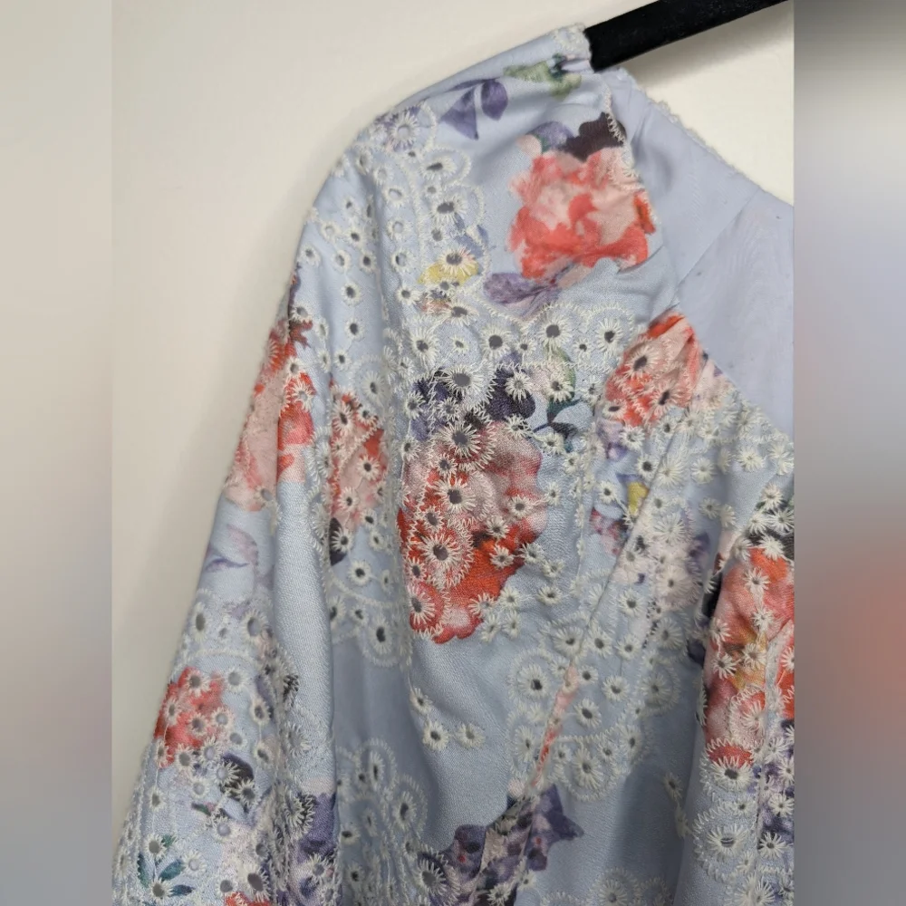 Jessakae Roux Tiered Eyelet Floral Dress | Size M - Picture 4 of 13